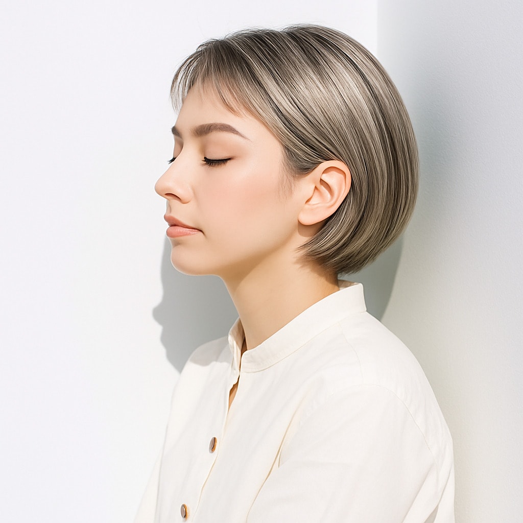 6. シルバーベージュ×大人っぽい：ナチュラル派にも似合う上品な印象に