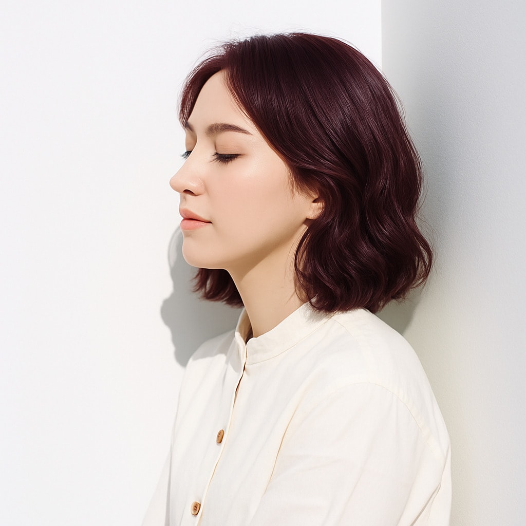 6. ピンクパープル×色っぽい：ほんのり色気が漂う大人のボブスタイル