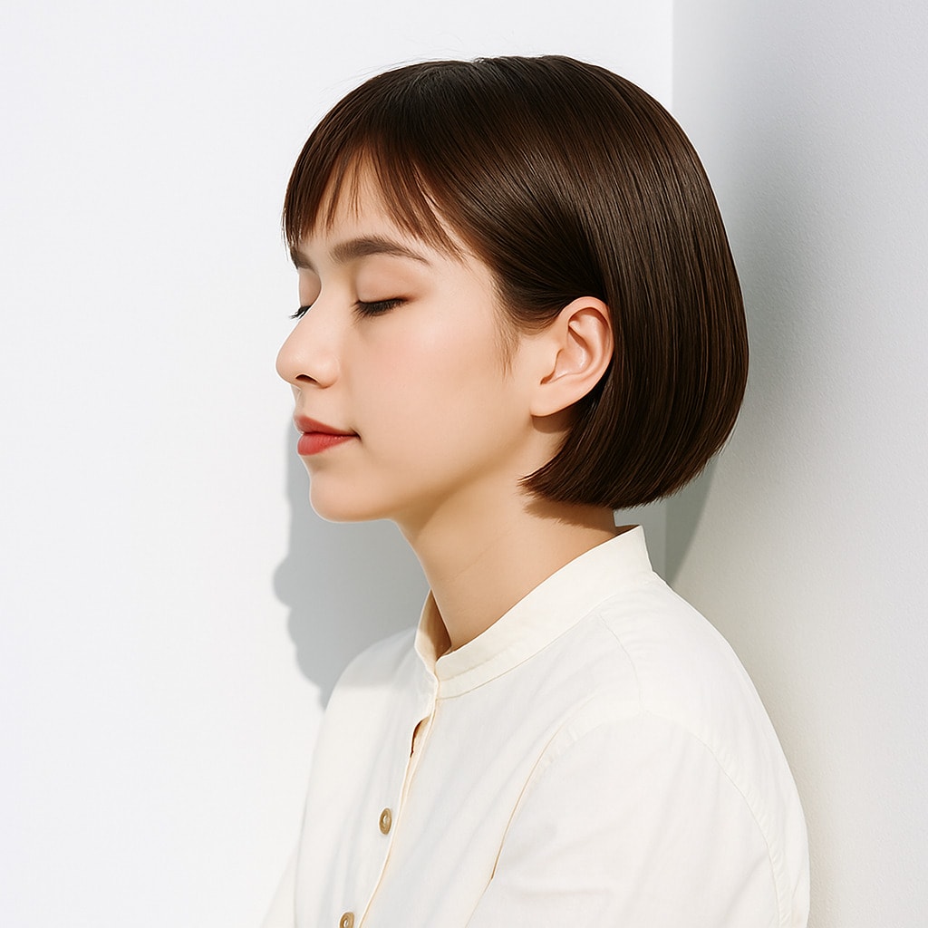 6. ブラウンベージュ×ショートボブ：自然な柔らかさで上品な印象に