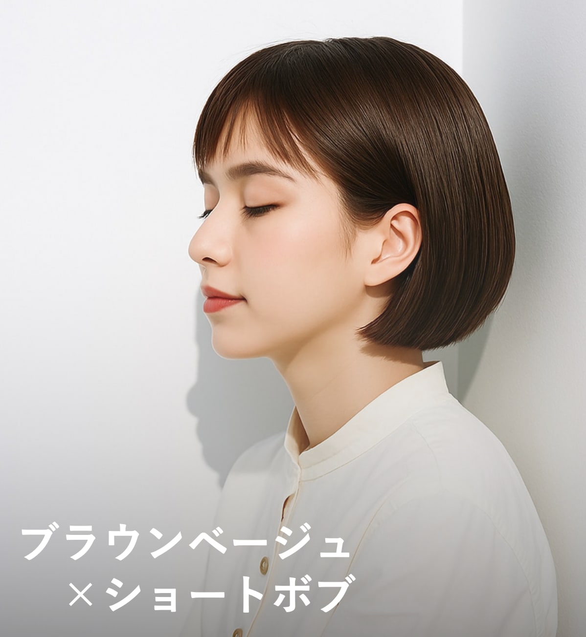 6. ブラウンベージュ×ショートボブ