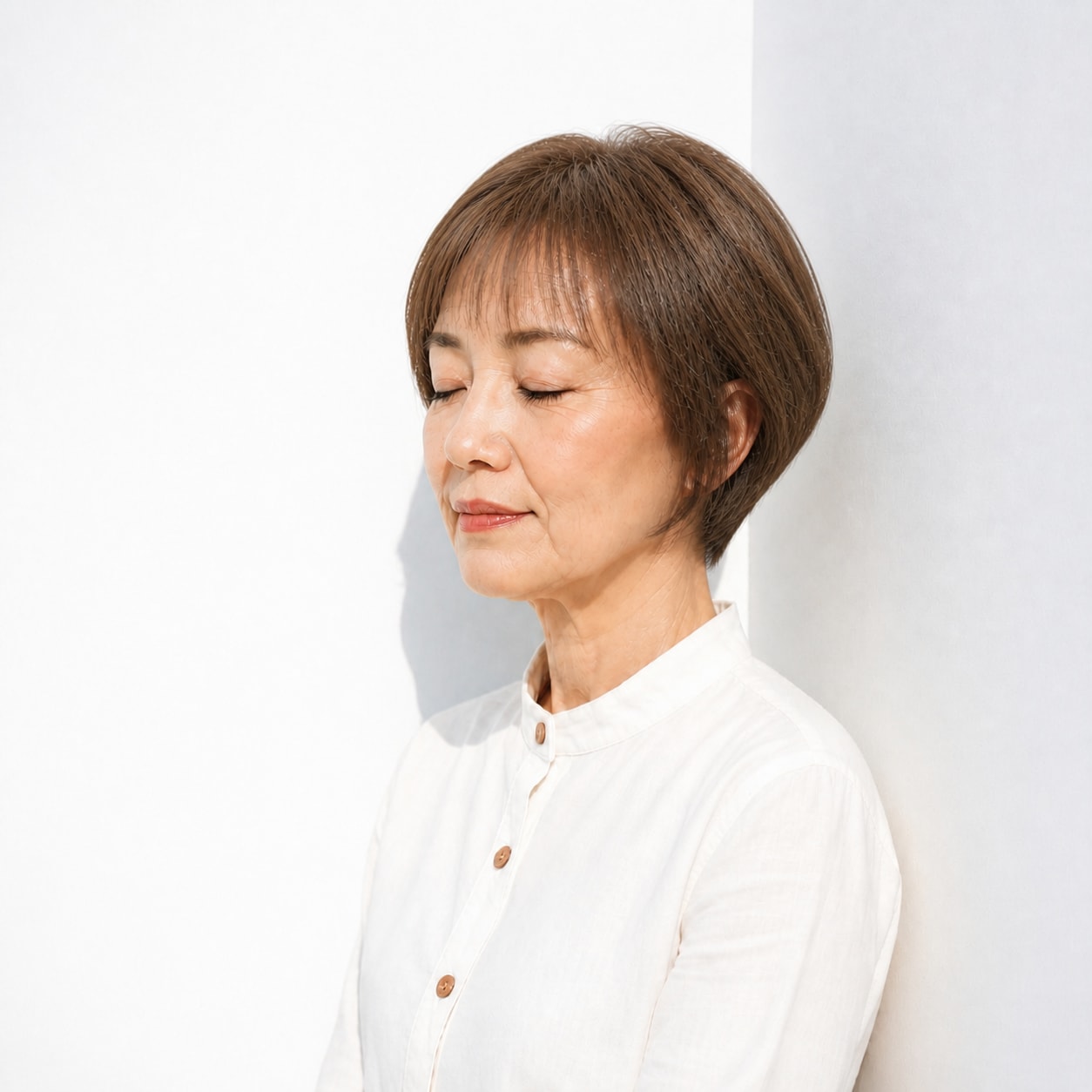 6. ボブカット × ライトブラウン：70代にやさしい明るさを