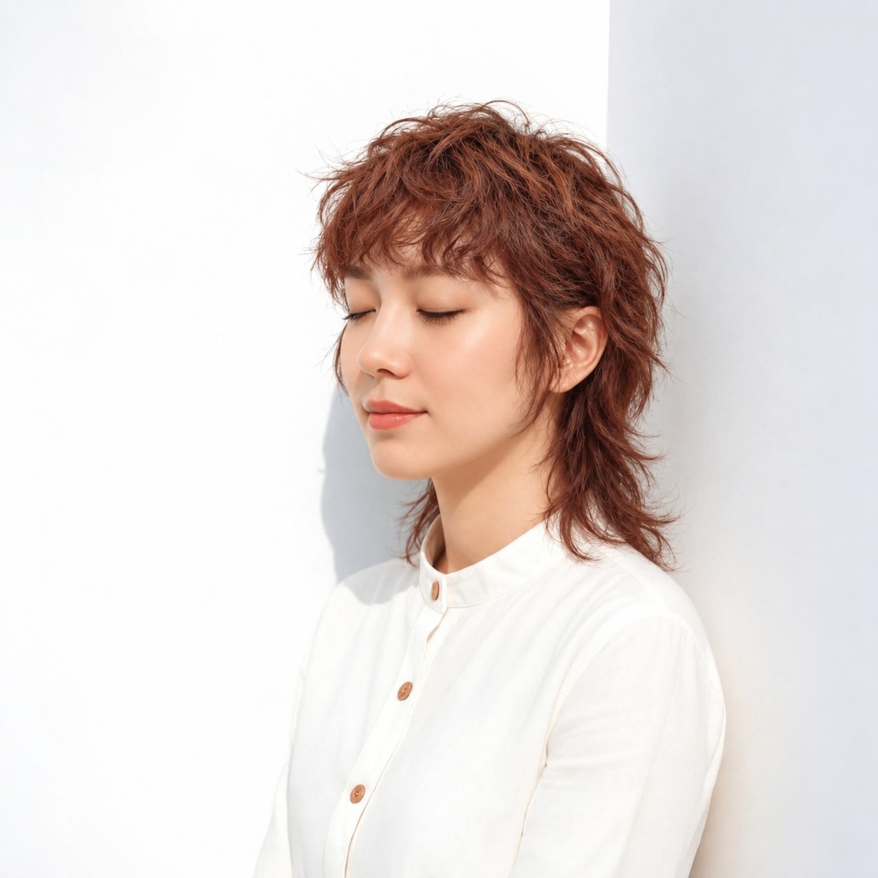 6. マレットヘア × あご下レイヤー：長さを残してナチュラルに楽しむ