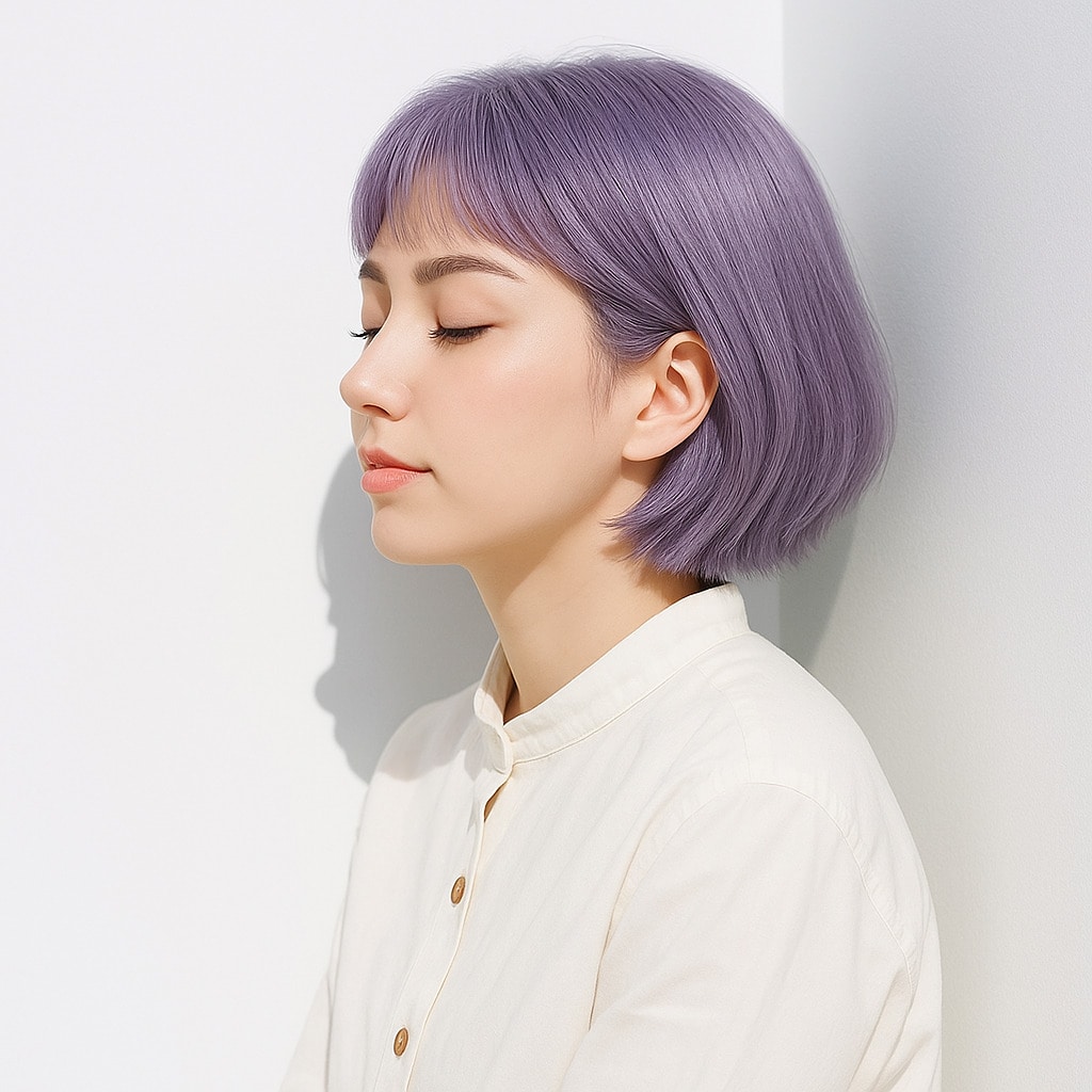 6. ラベンダーベージュ×ハイトーン：ミルキーな発色と透け感が魅力のカラー