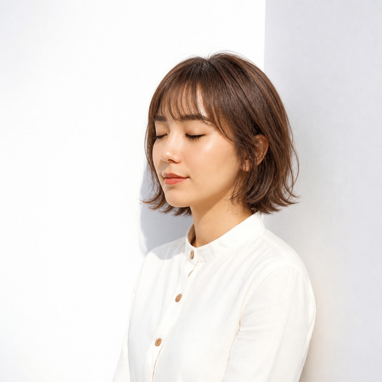 6. 外ハネボブ × 前髪あり × やわらかウェーブ：丸みと動きを両立