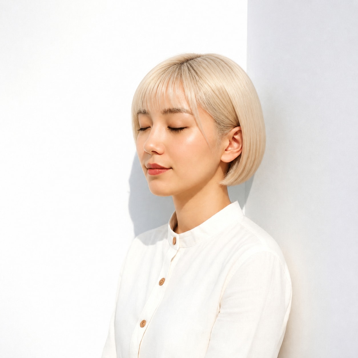 6. 金髪ショート × 透けバング：目元を軽やかに