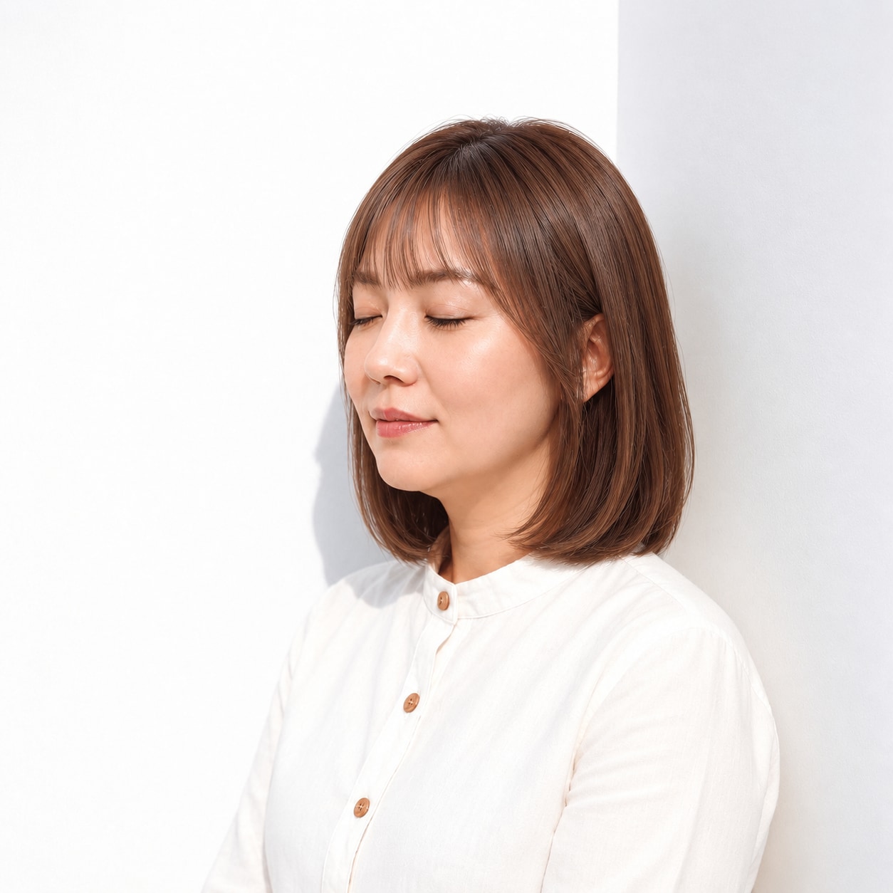 4. あご下ボブ × 内巻き：落ち着いたきれいめヘア