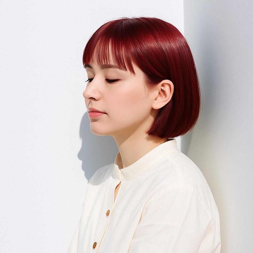 7. カシスピンク×明るめ：都会的なムードを纏う深みカラー