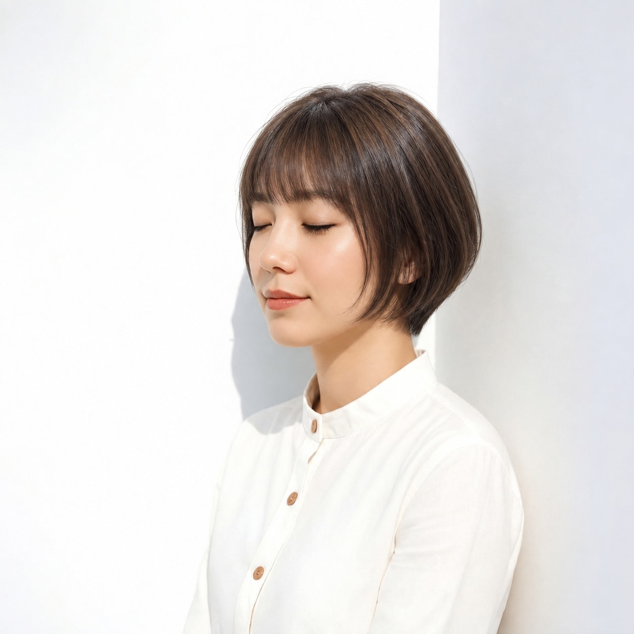 7. グラデーションボブ × ワンカール：丸くなりすぎず、ボブの直線とやわらかさを両立できます
