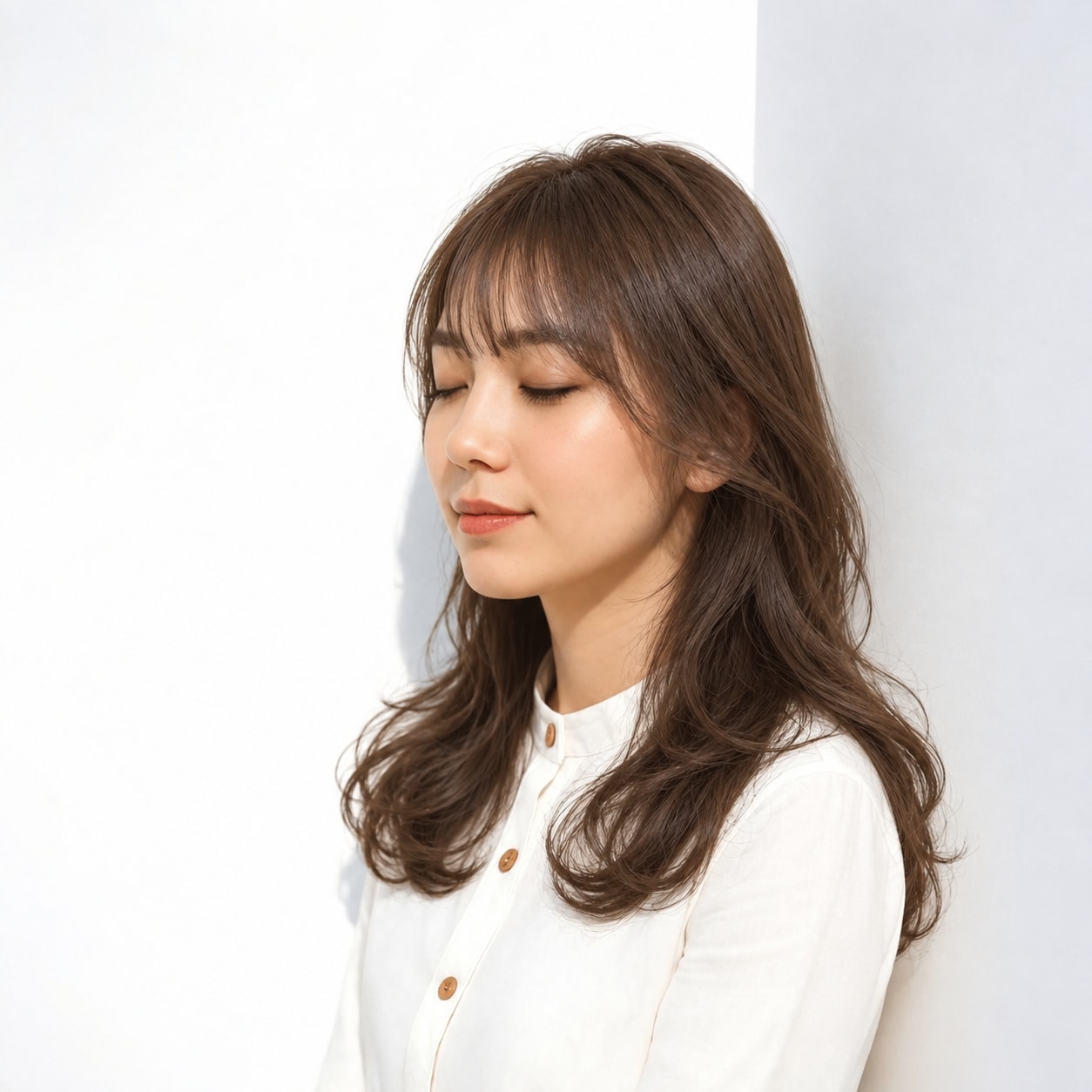 7. コスメパーマ × Sカール：曲線が重なり、長さを変えなくても華やかな動きが出ます