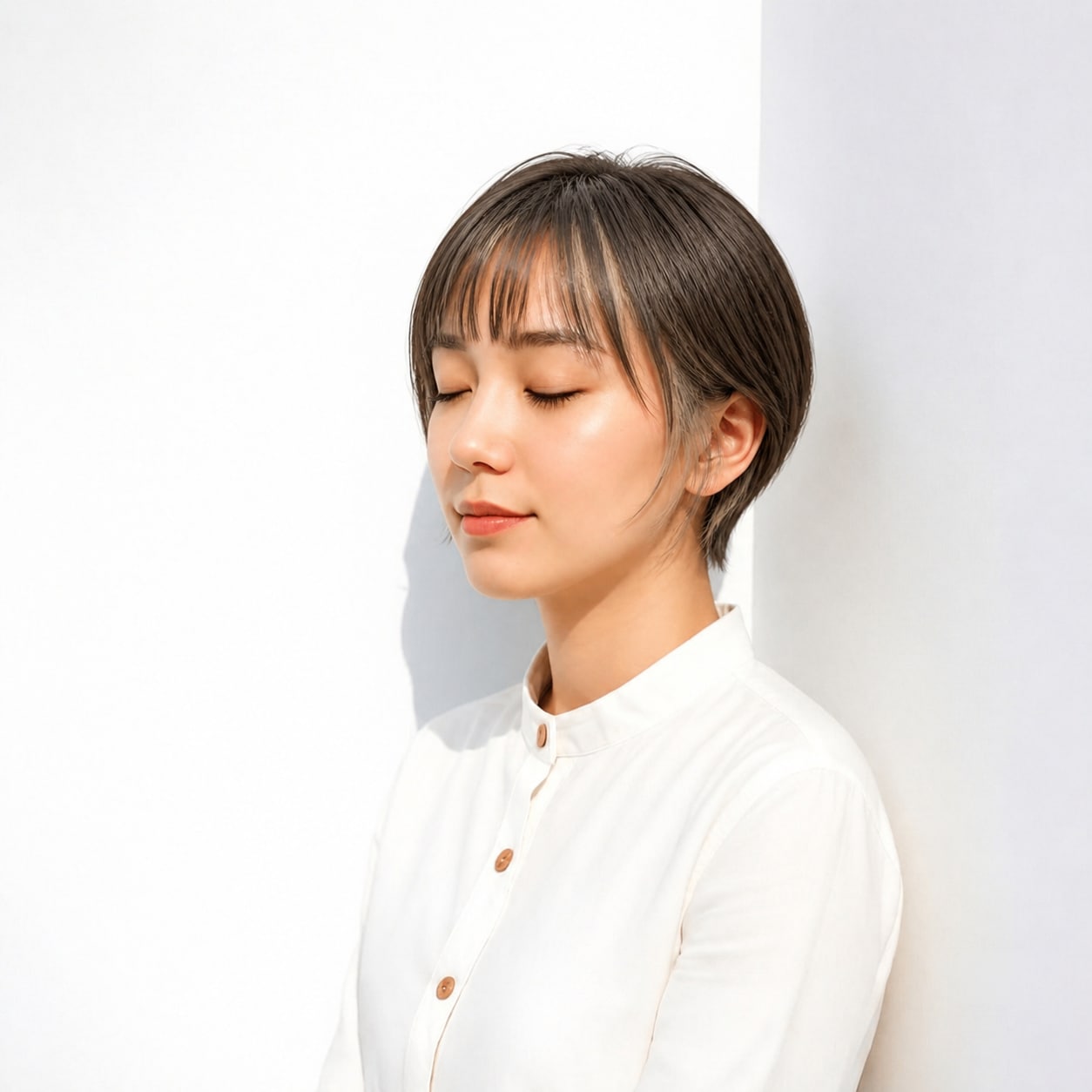 7. ショート × パープルのインナーカラー：上品なアクセントに