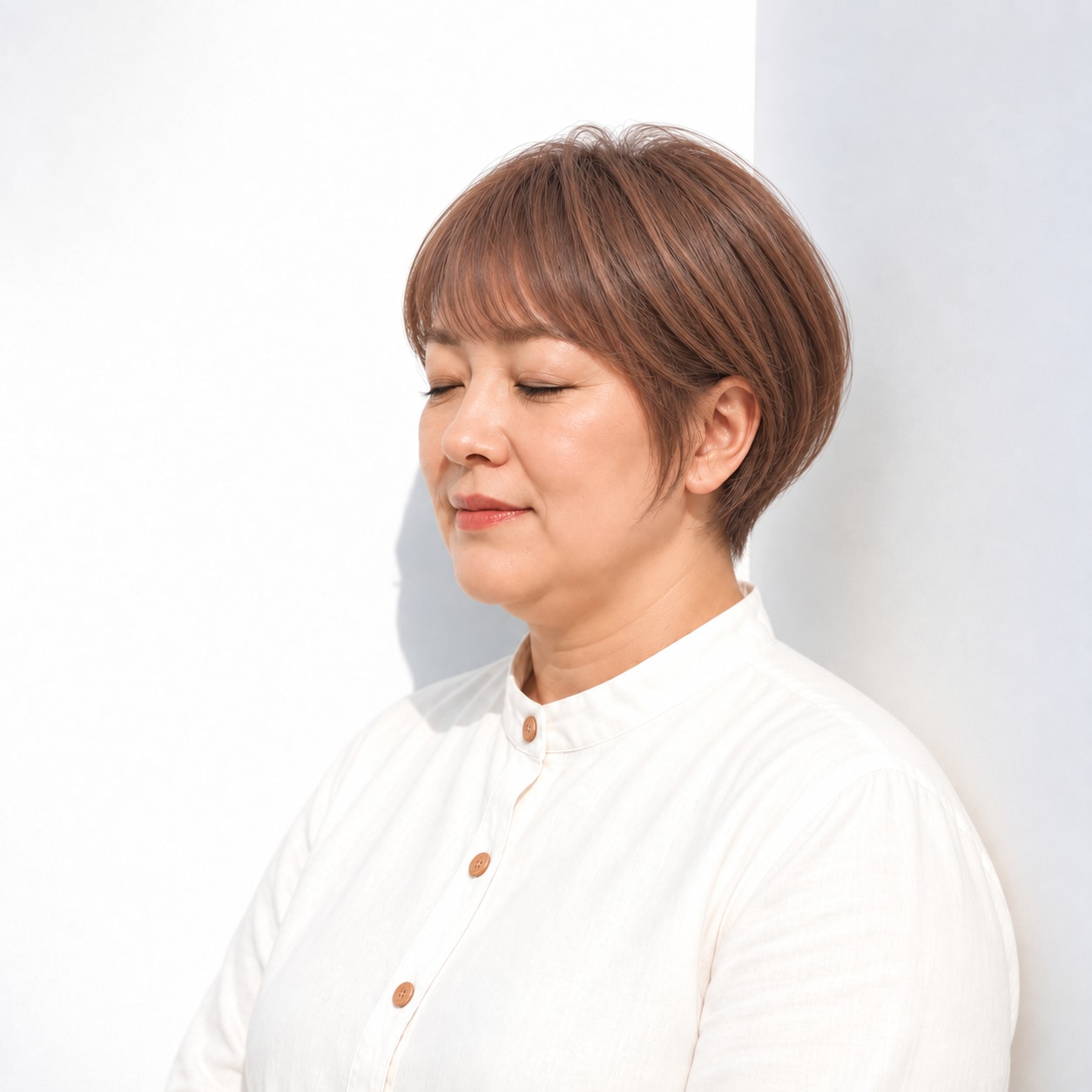 7. ショートヘア × 束感ヘア：短い髪の動きが見え、スタイルが平たくなりません