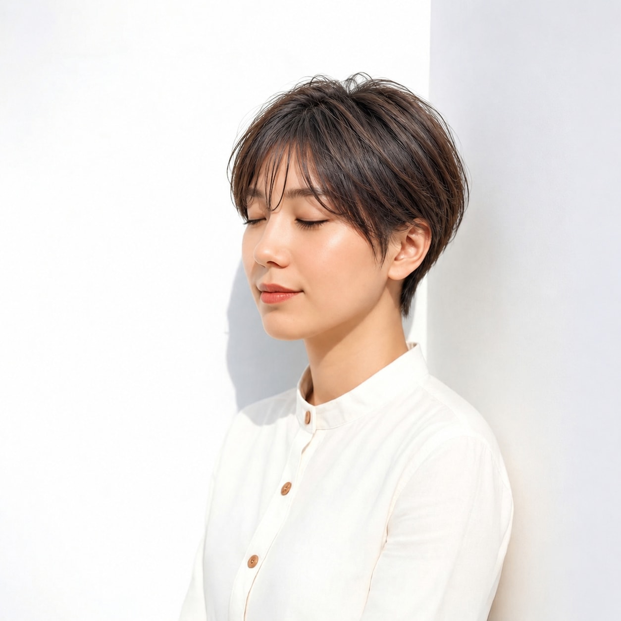 6. ハンサムショート × 束感前髪：細い動きでラフに楽しむ