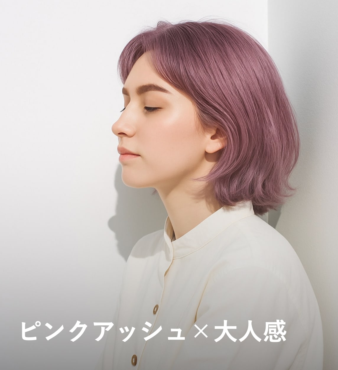 7. ピンクアッシュ×大人っぽい：甘さとクールさをまとう上品な魅力