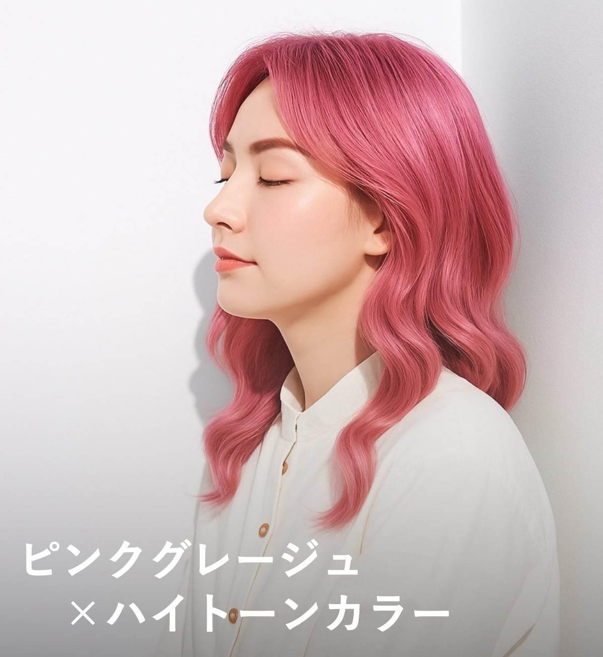 7. ピンクグレージュ×ハイトーンカラー