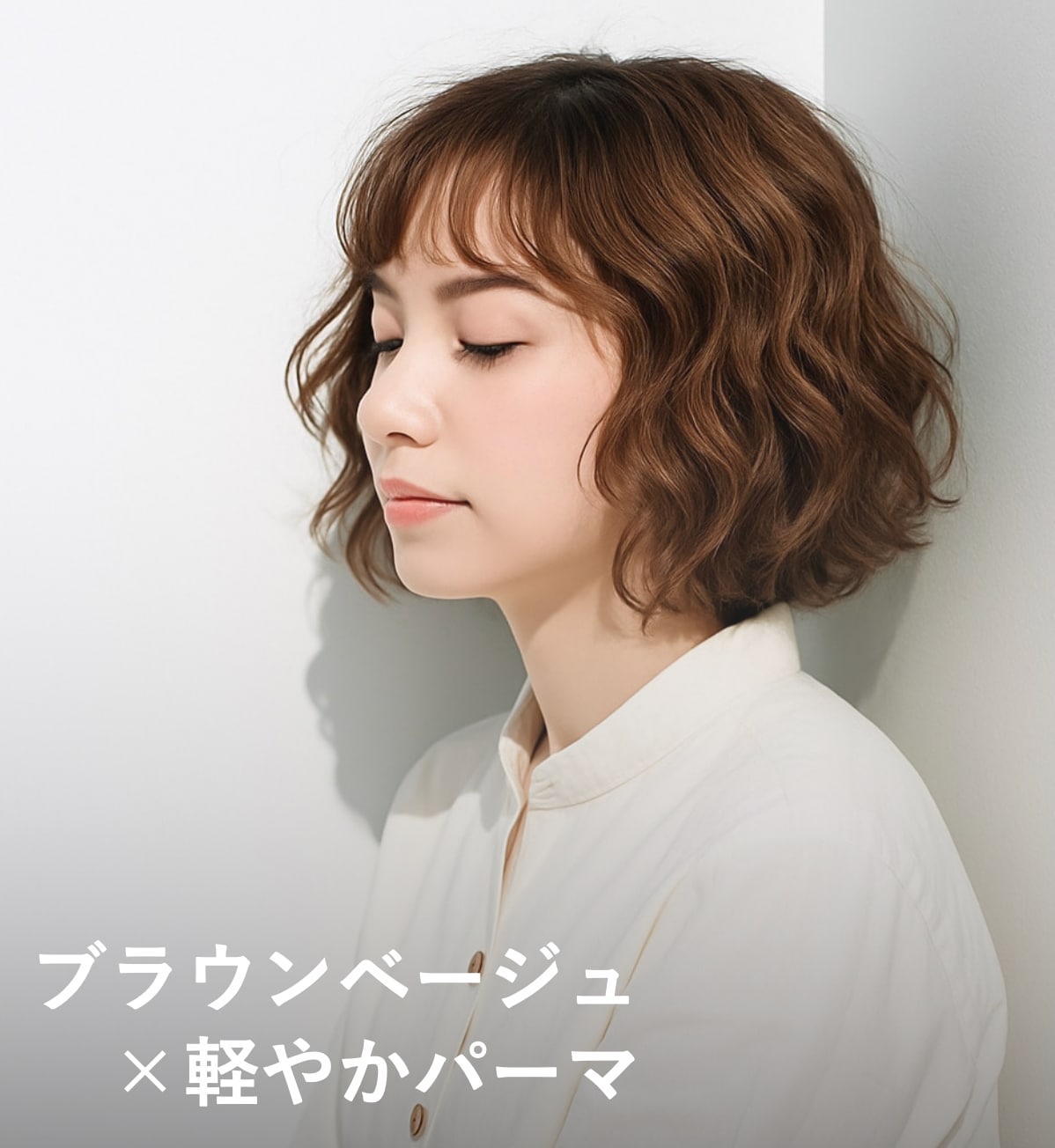 7. ブラウンベージュ×軽やかパーマ
