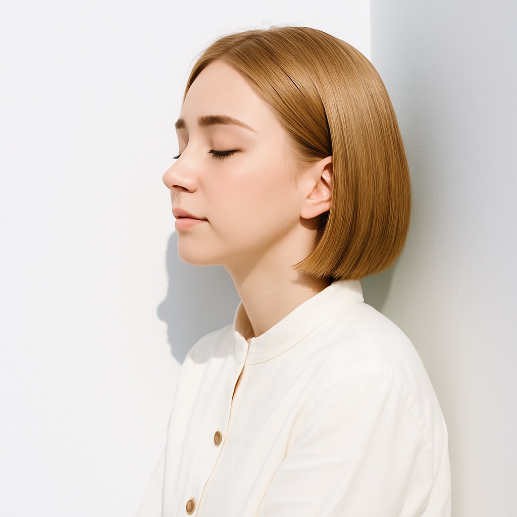 7. ブロンドベージュ×暗め：肌映りがよく清潔感が続く色み