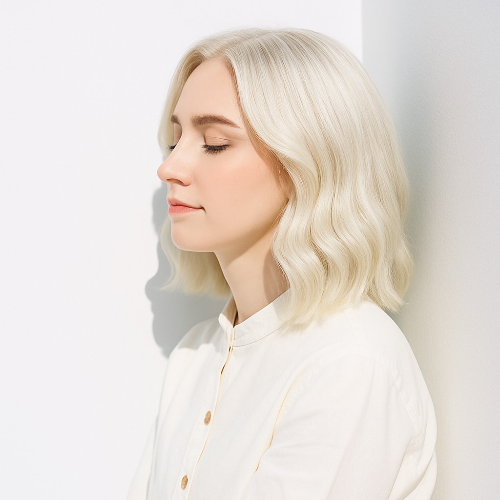 7. ホワイトブロンド×上品：清潔感とシャープさを両立する色