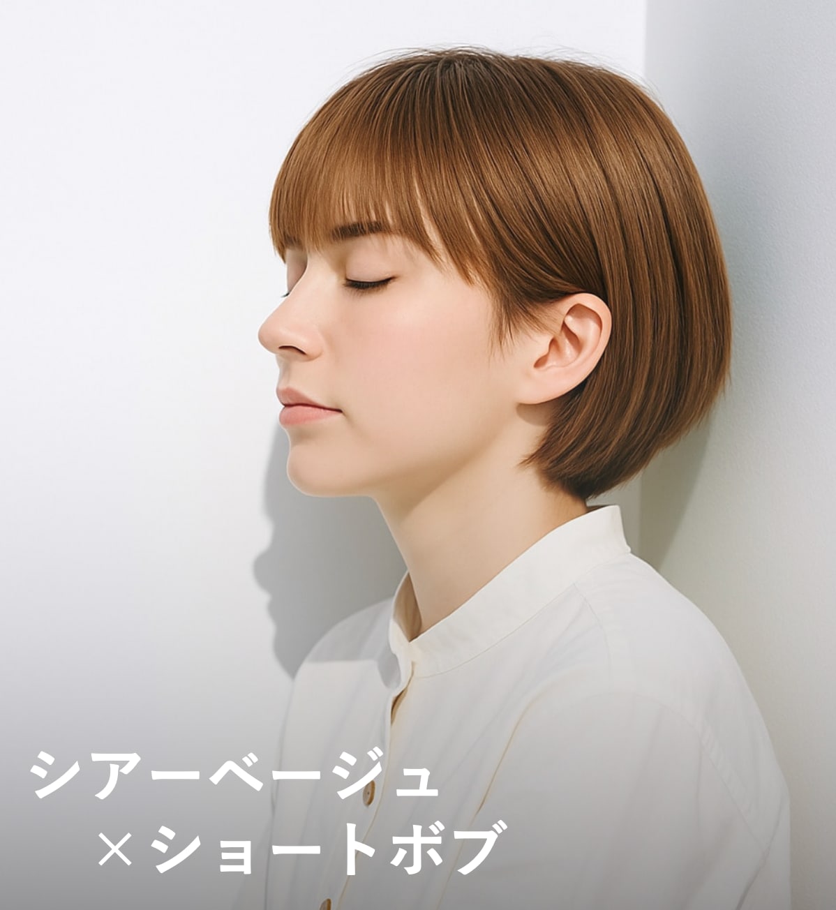 8. シアーベージュ×ショートボブ