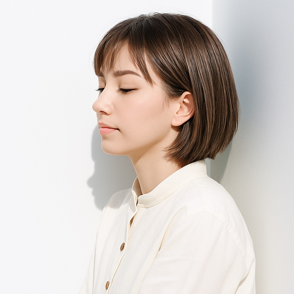 8. シフォンベージュ×透明感：ハイトーンで透け感が抜群の垢抜けた印象