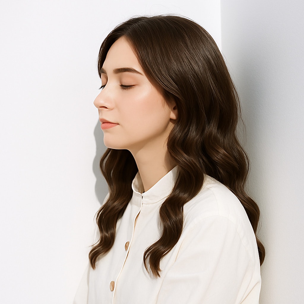 8. ブラウンベージュ×暗め：柔らかなツヤが美しい