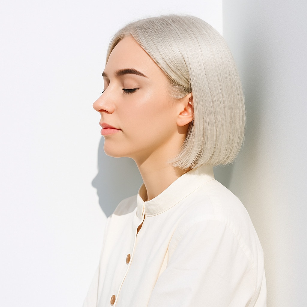 8. プラチナブロンド×ホワイトシルバー：極限までトーンを高めたホワイトカラー