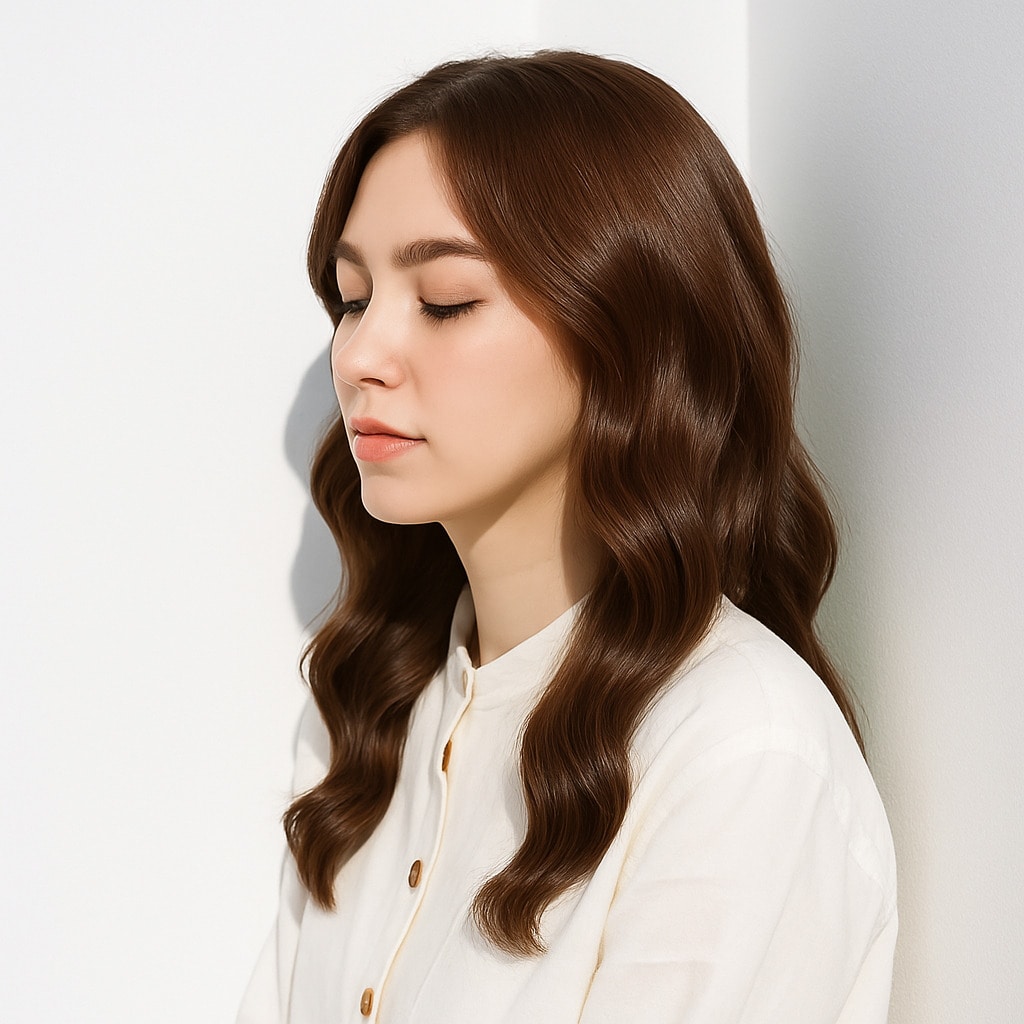 8. モカベージュ×ブリーチなし：自然な色みで上品な印象を演出