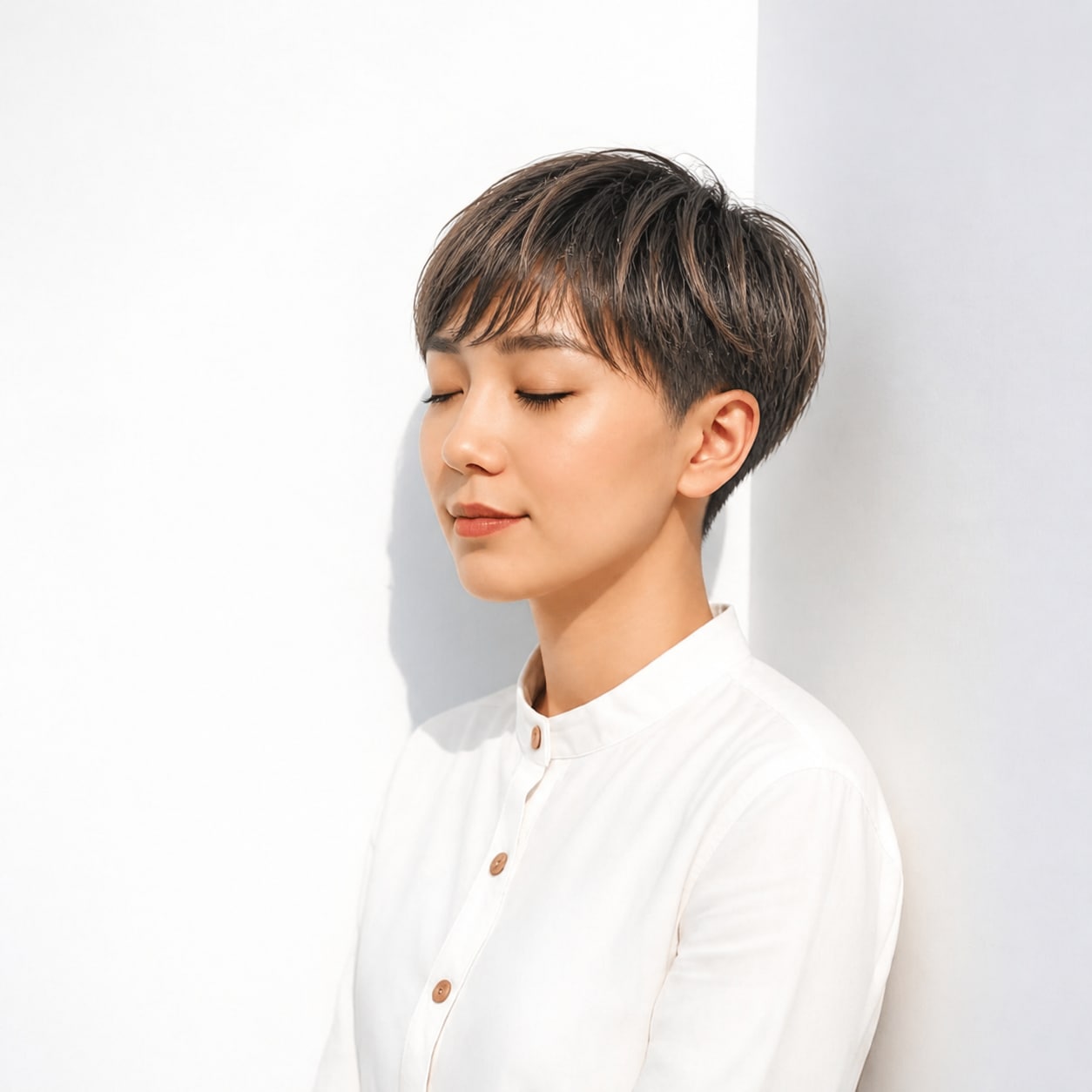 8. 刈り上げショート × 束感トップ：動きを楽しめる