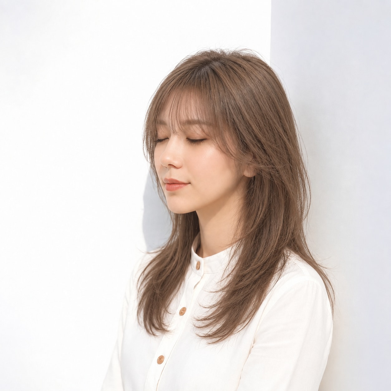 5. ナチュラルロング × さらりとした毛先：さりげない抜け感