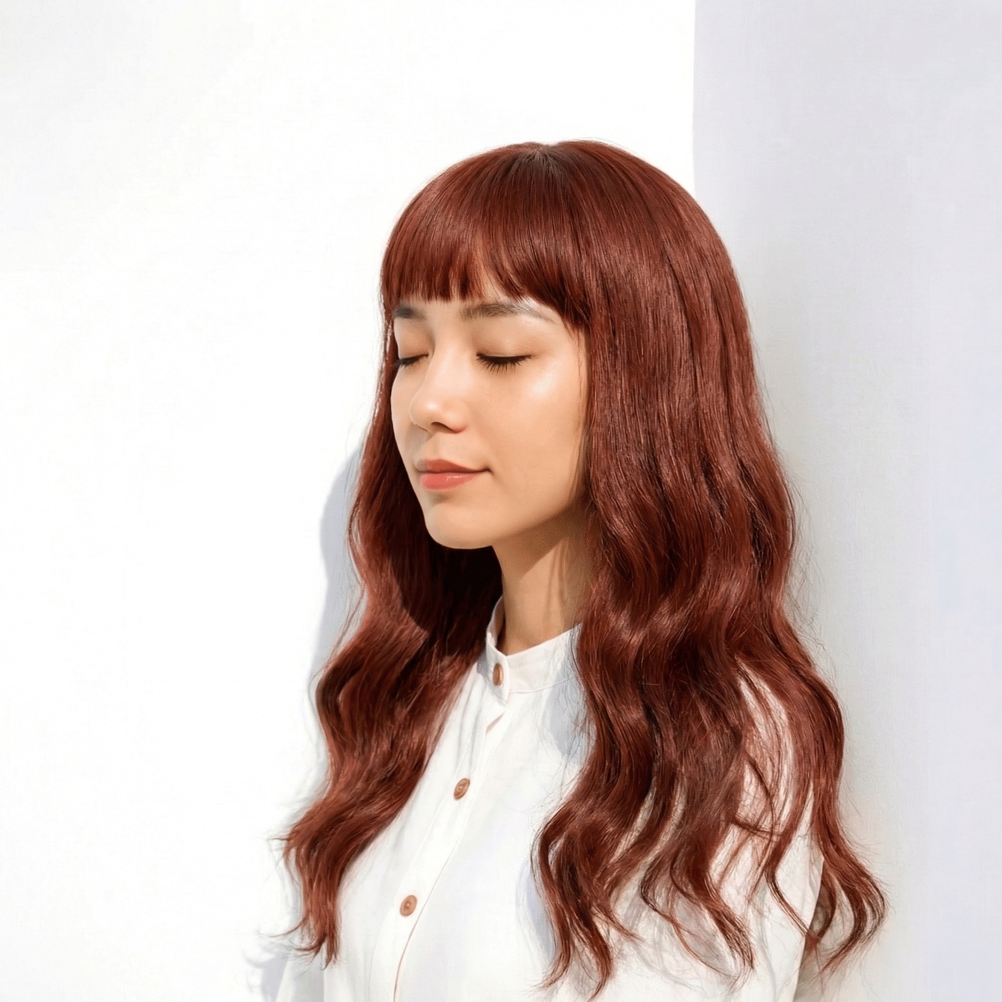 8._ロング_ゆる巻き_ピンクブラウン