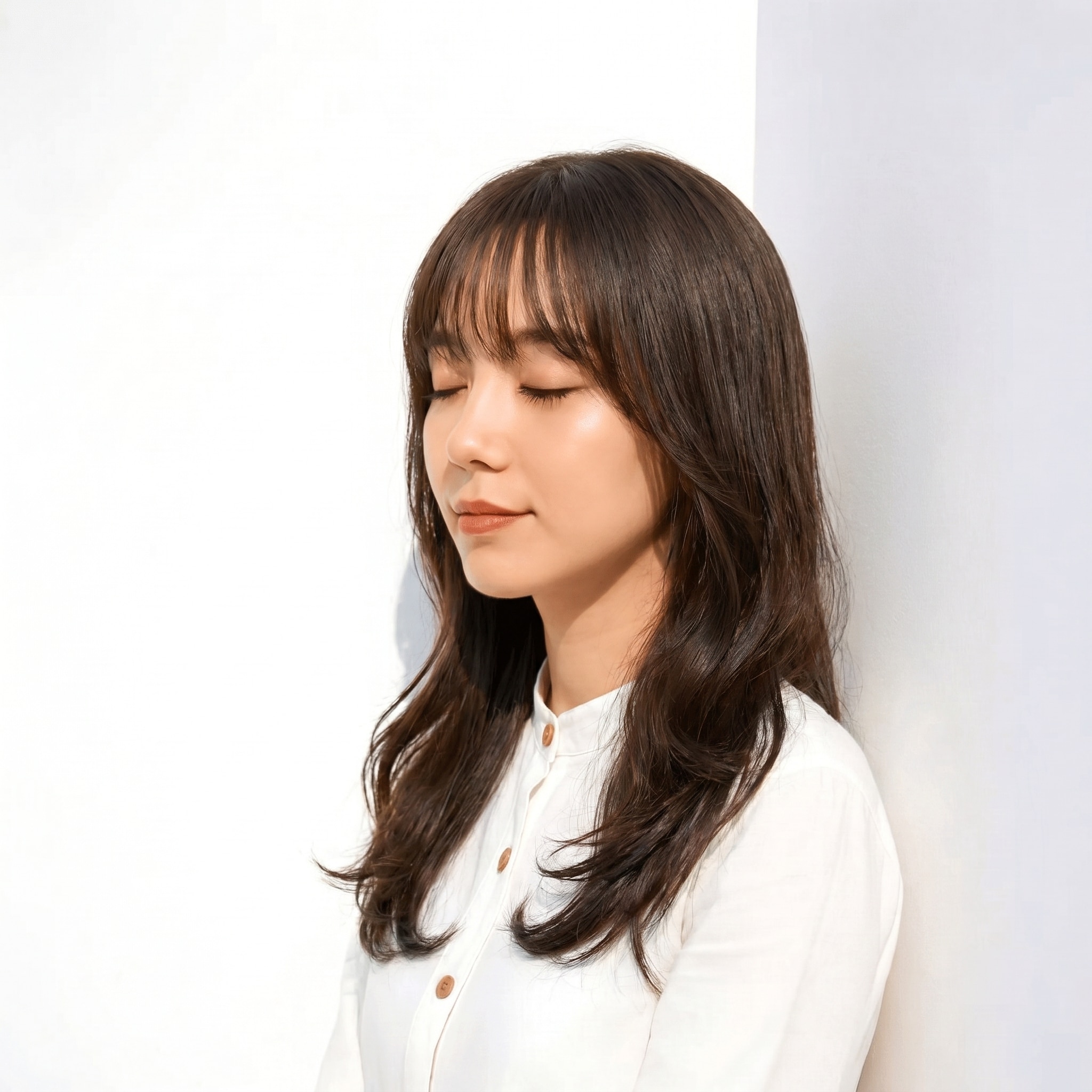 9. オリーブブラウン×オフィス向け: 落ち着いたトーンで職場に馴染む髪色