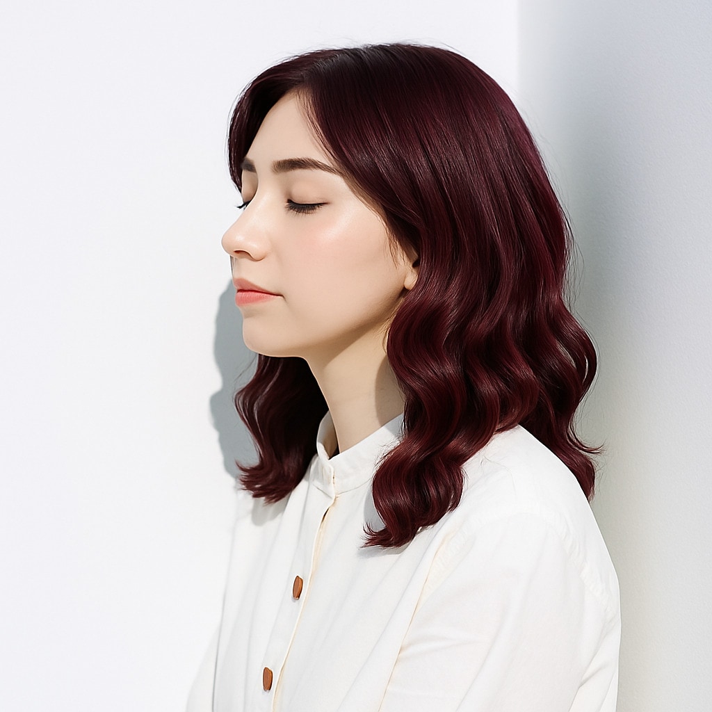 9. カシスピンク×暗め：深みと透け感が絶妙なバランス