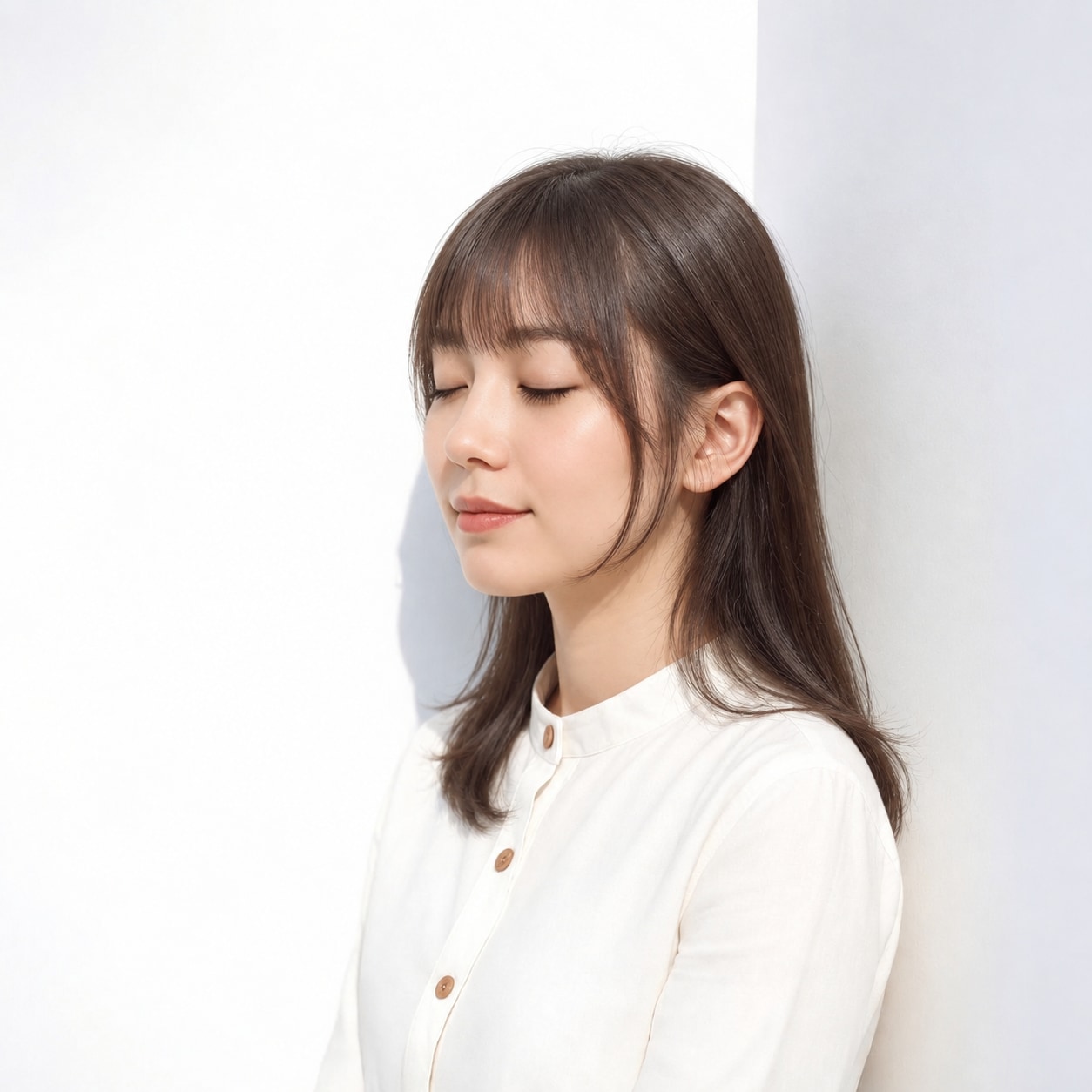9. サイドバング × こめかみカバー：結んだときも顔まわりが途切れず、輪郭がやわらぎます