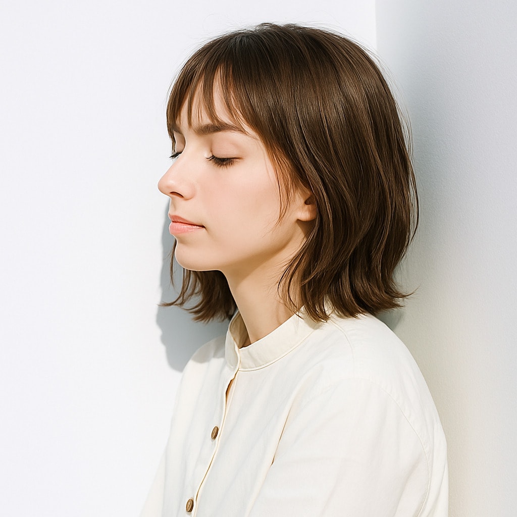 9. シフォンベージュ×ショートボブ：赤みを抑えた優しい暖色が魅力