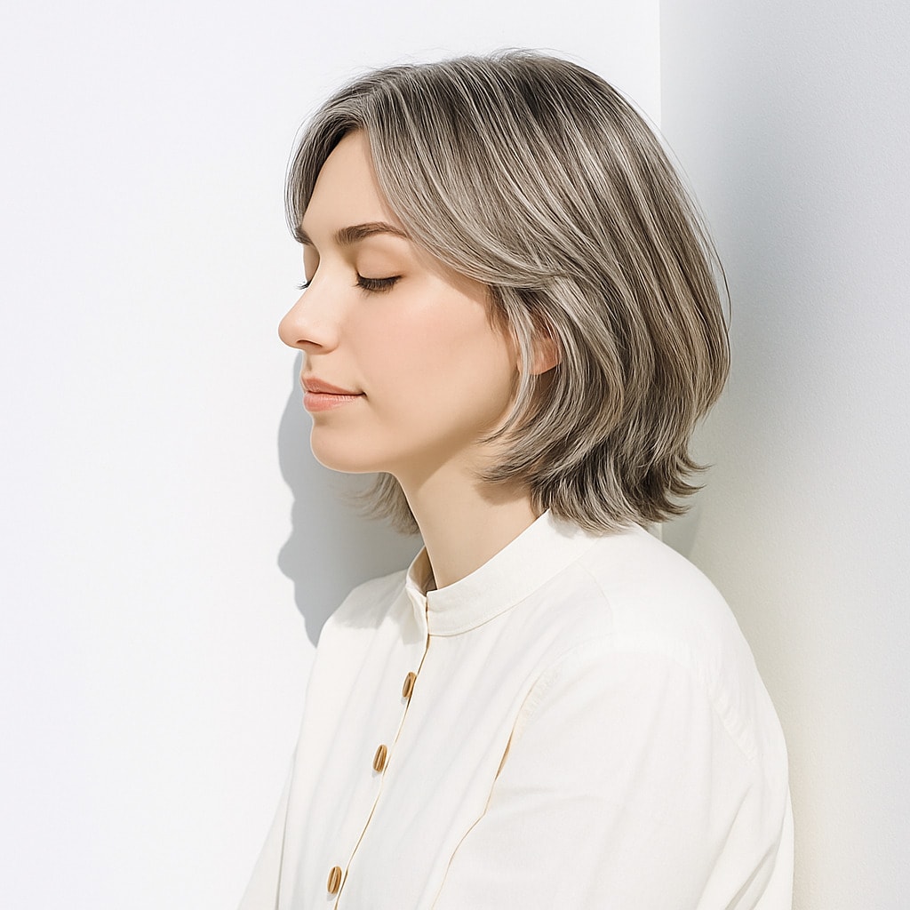 9. シルバーベージュ×軽やか：落ち着きと軽やかさを両立する色