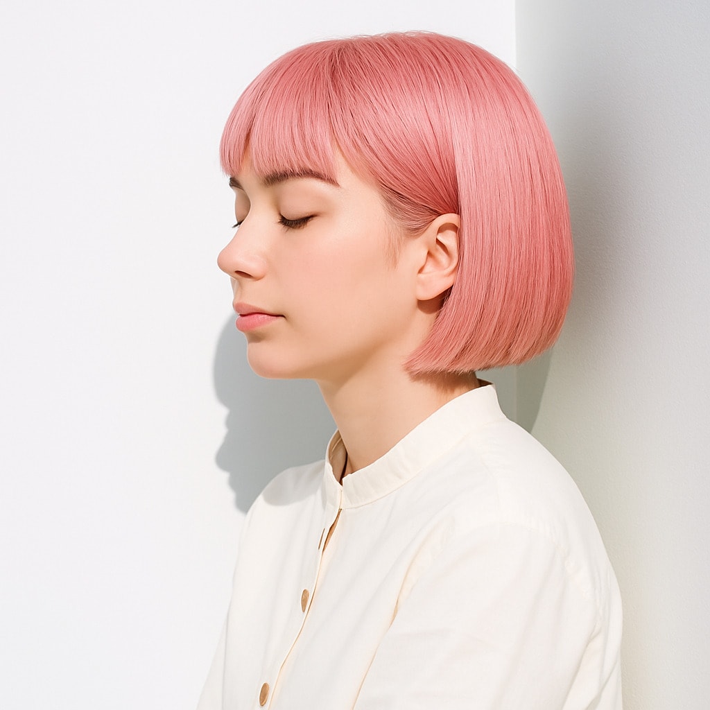 9. ピンクブロンド×ふんわり：立体感が漂う上品な仕上がり