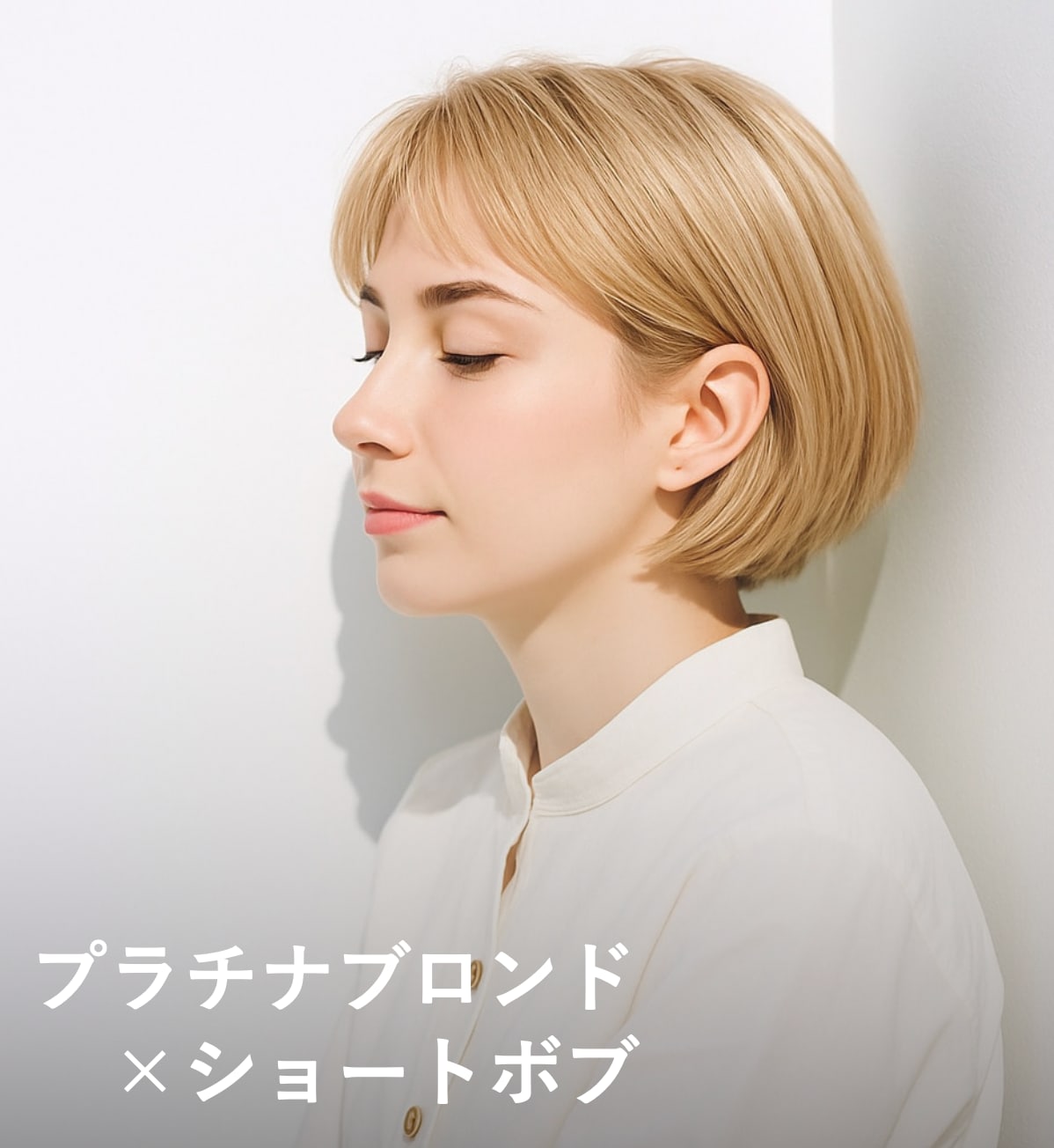 9. プラチナブロンド×ショートボブ