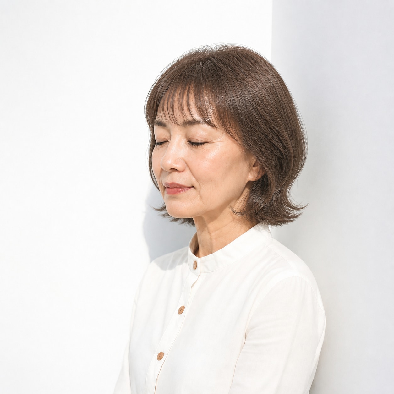 9. ボブ × 外ハネ：首元に軽い動きをプラス
