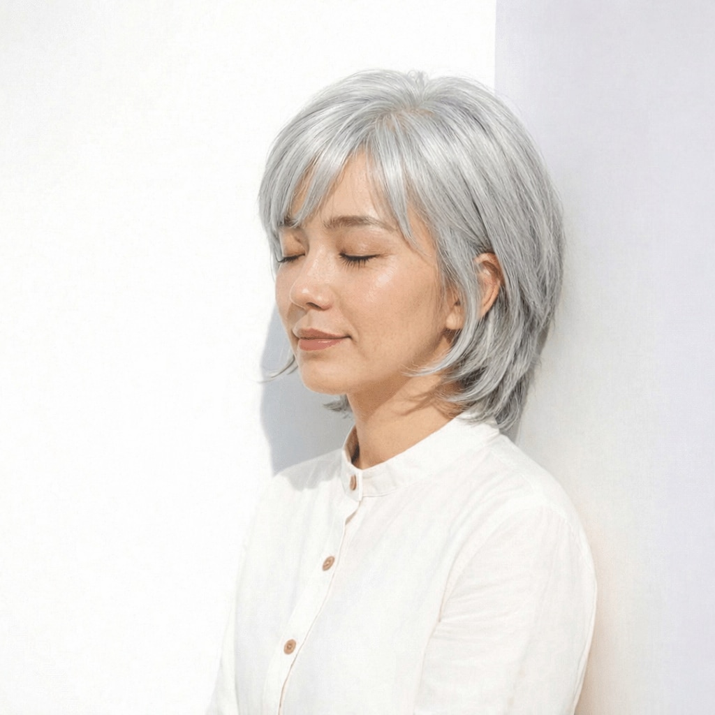 ショートのグレイヘア