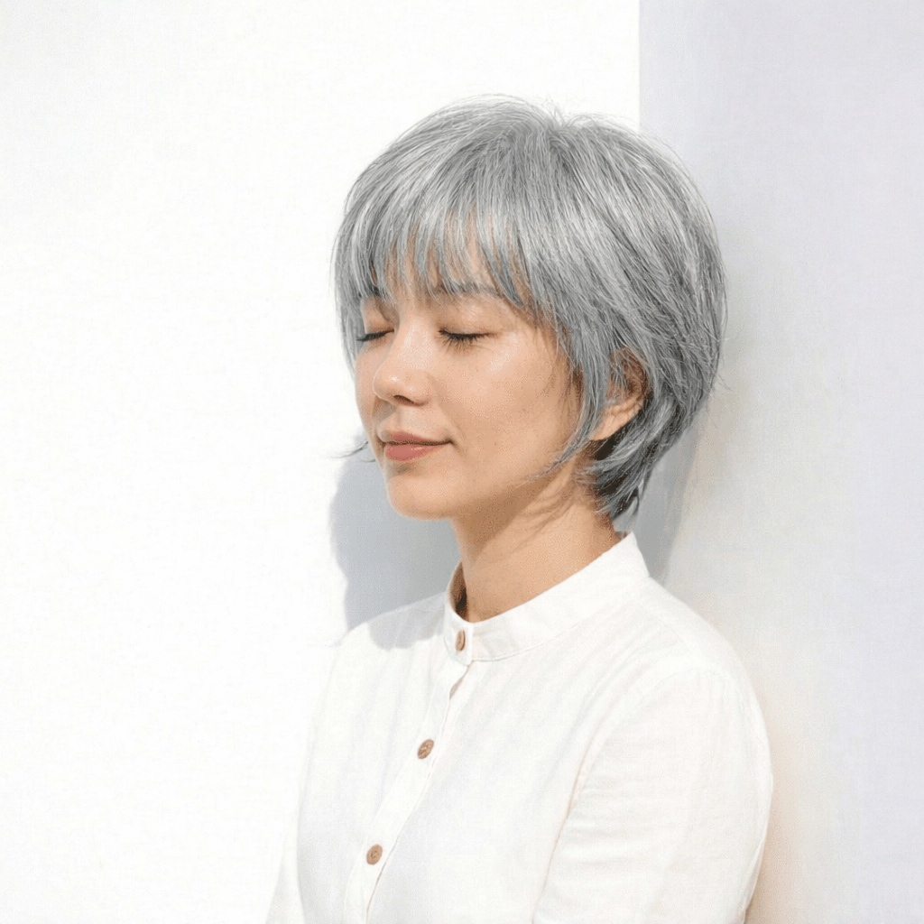 ショートのグレイヘア