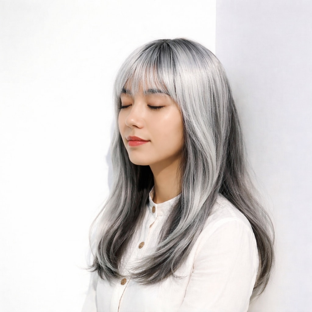 8._ホワイトシルバー_バレイヤージュ