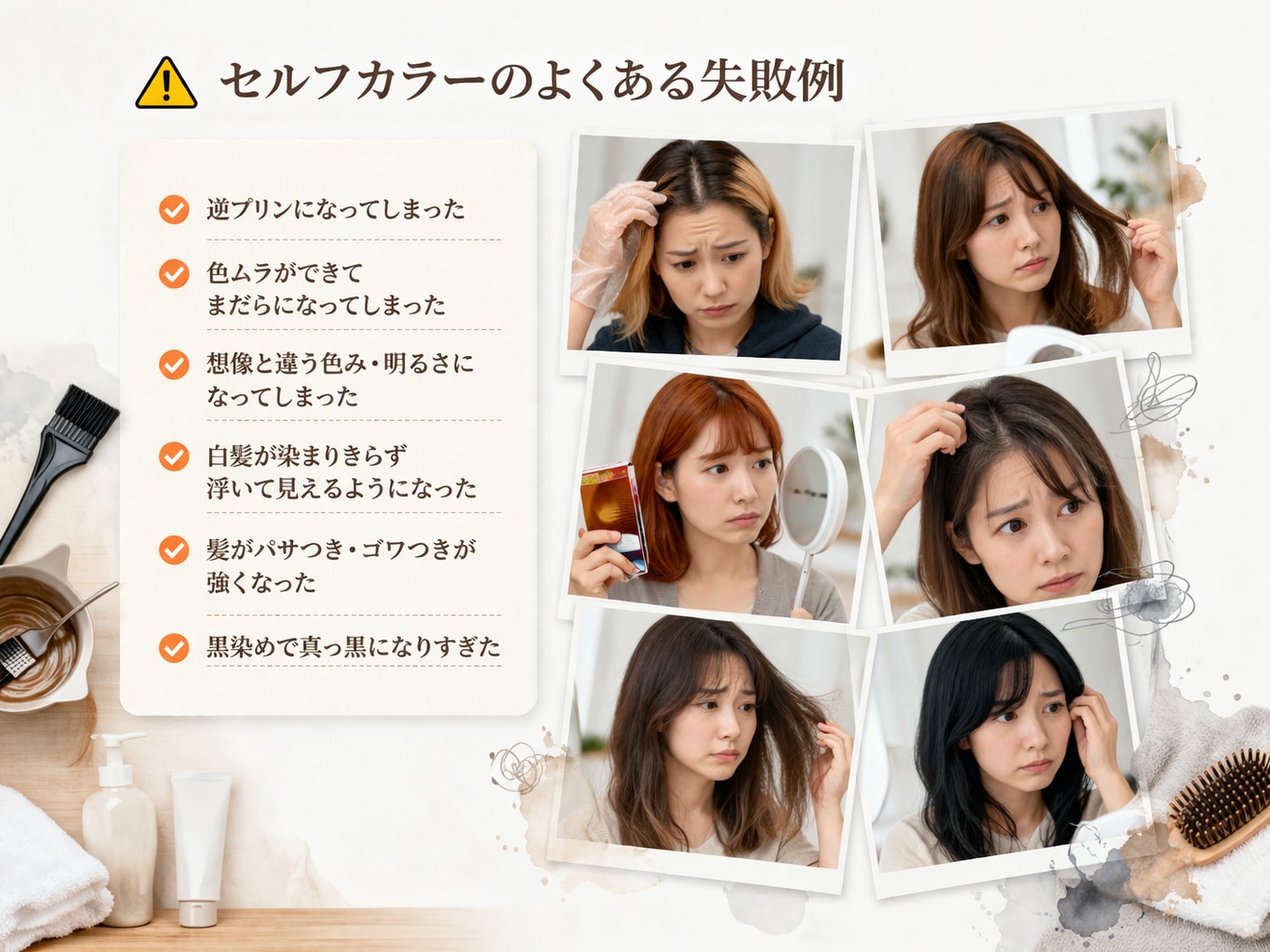 セルフカラーの失敗例