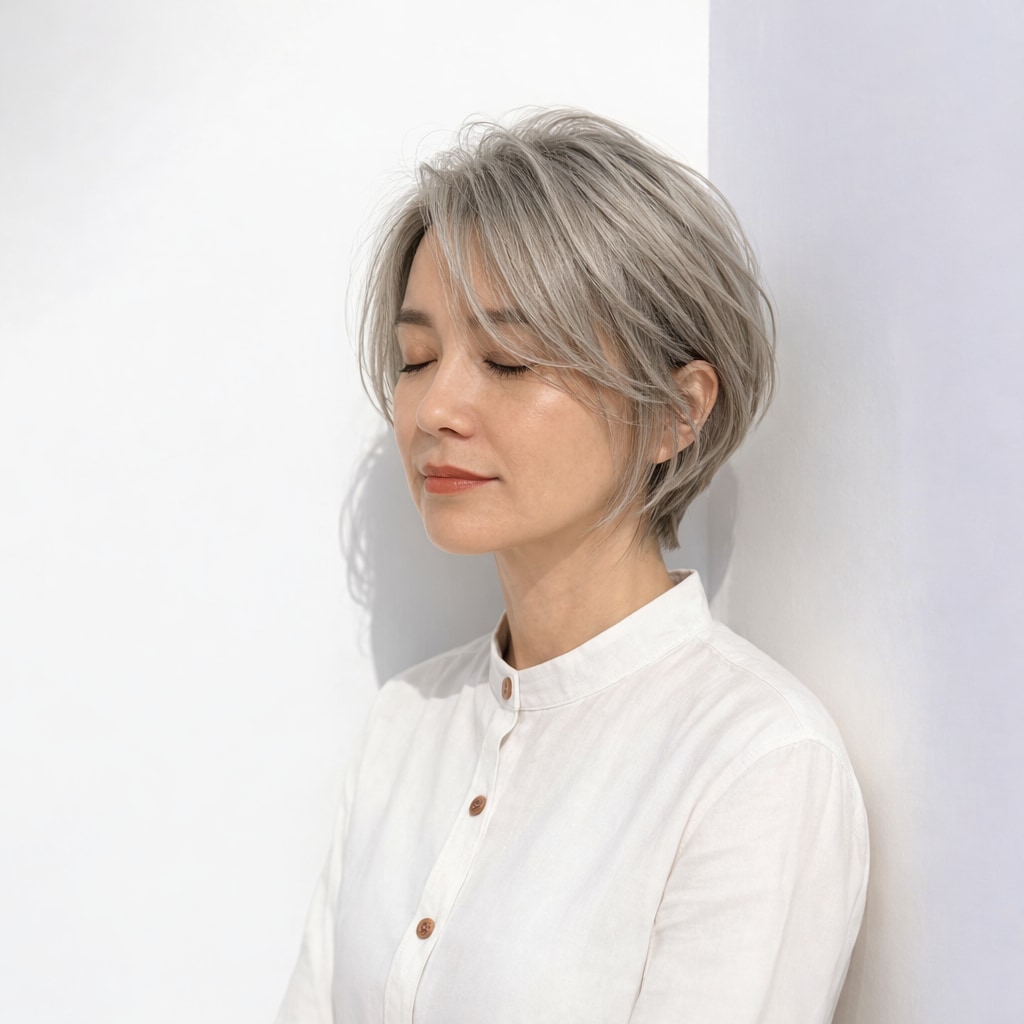 ヘアカラー2._くすみ感で白髪をぼかすグレージュカラー