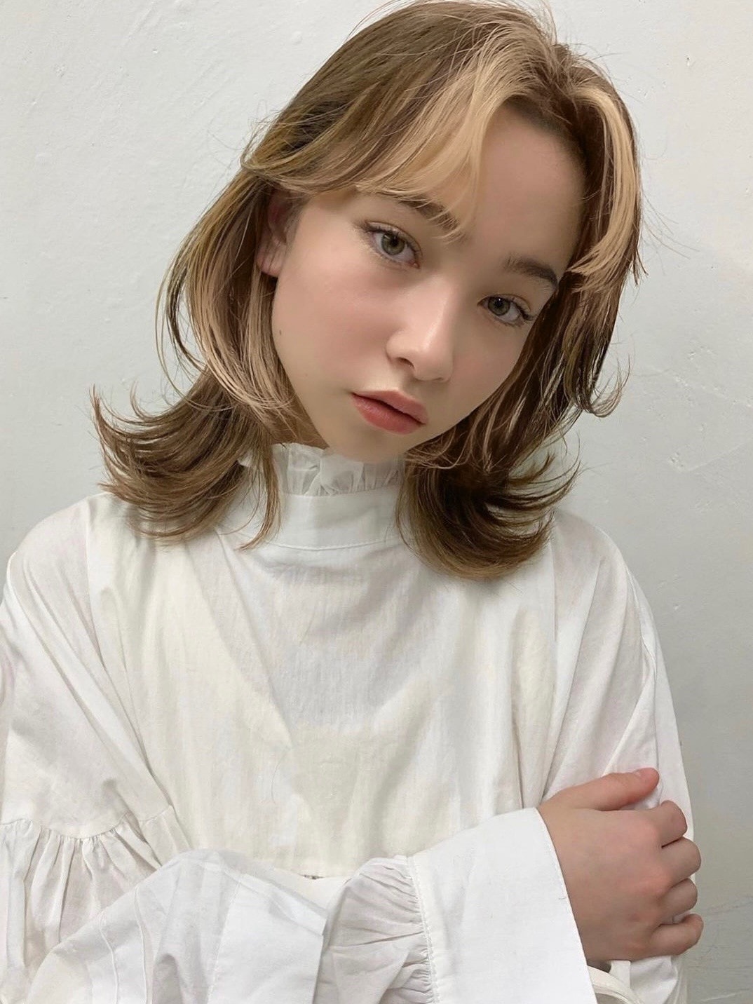 インナーカラー×ミルクティーベージュ