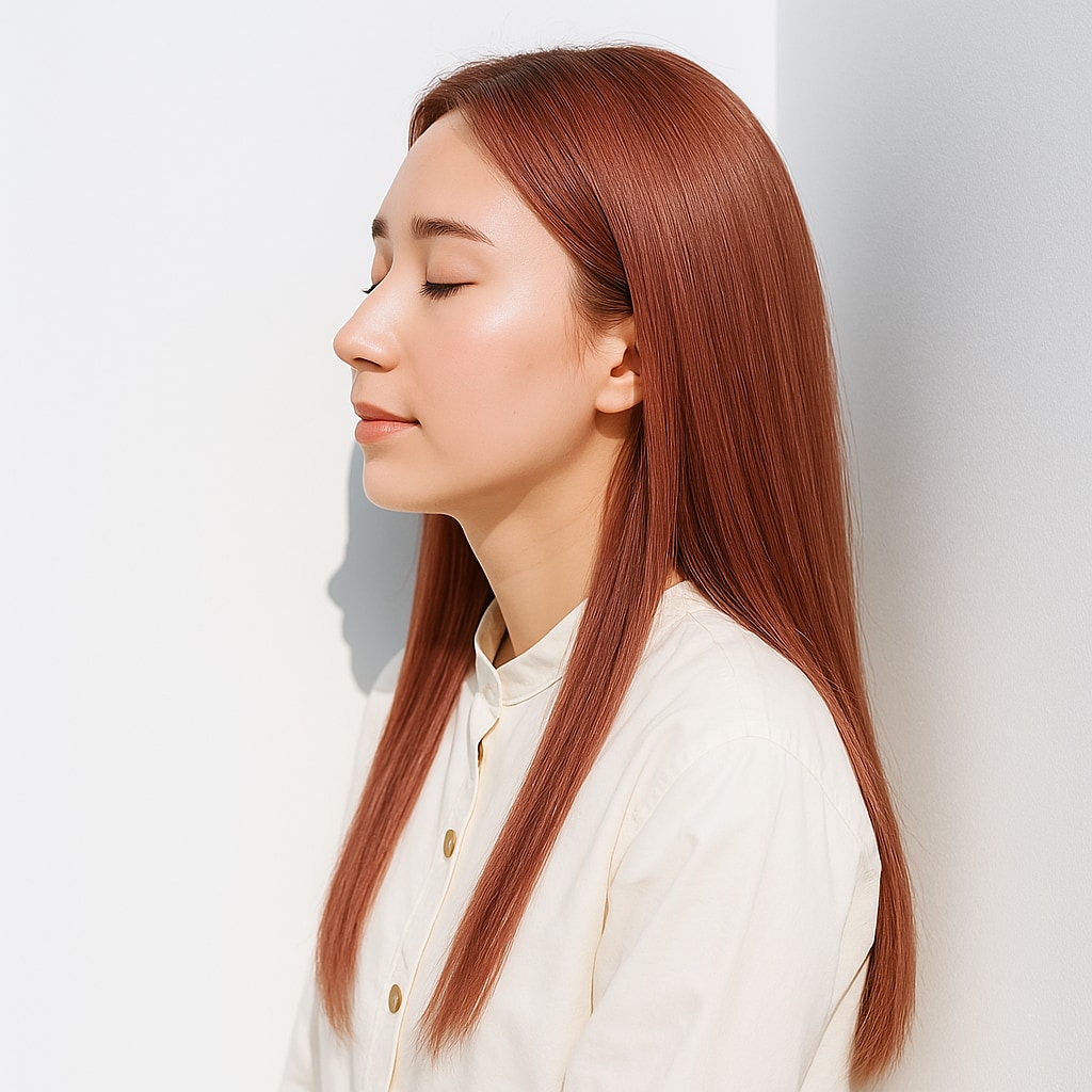 コーラルピンク系ヘアカラー_サーモンピンク