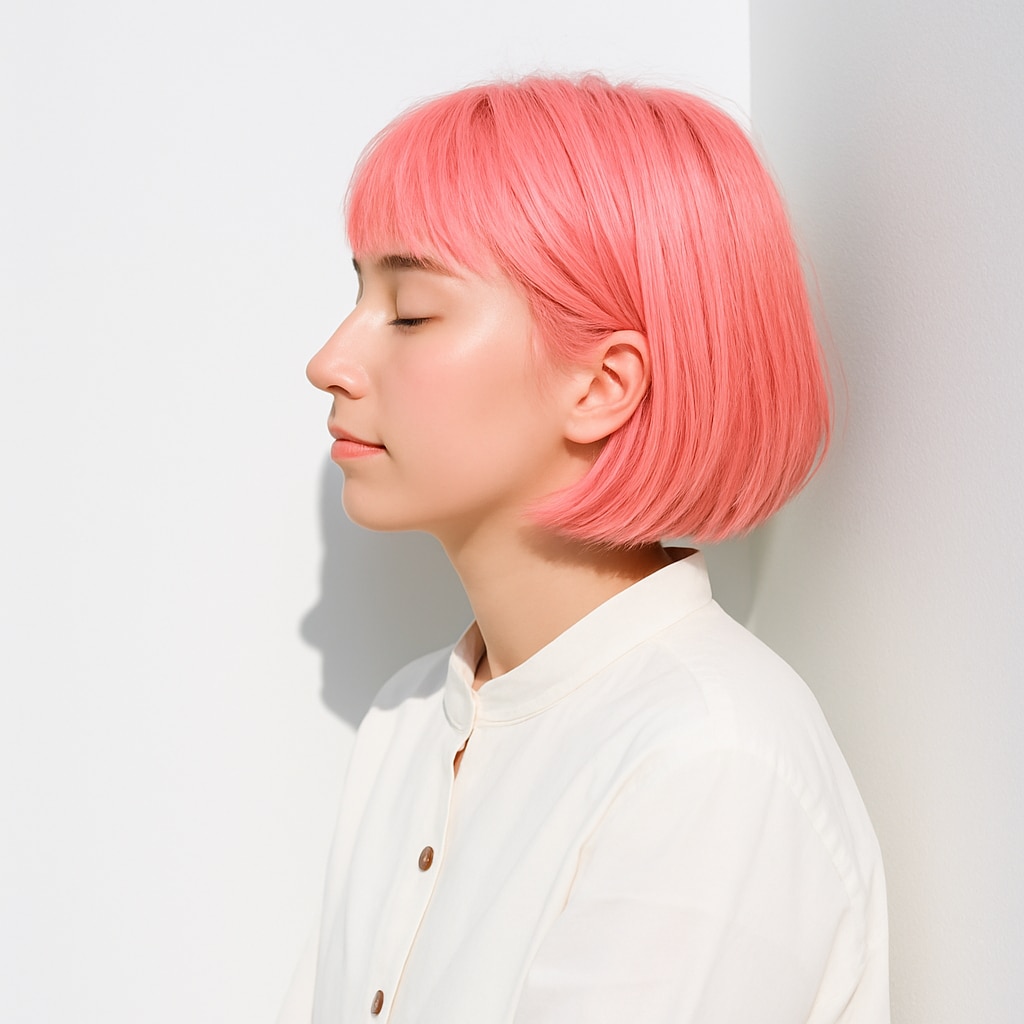 コーラルピンク系ヘアカラー_サーモンピンク