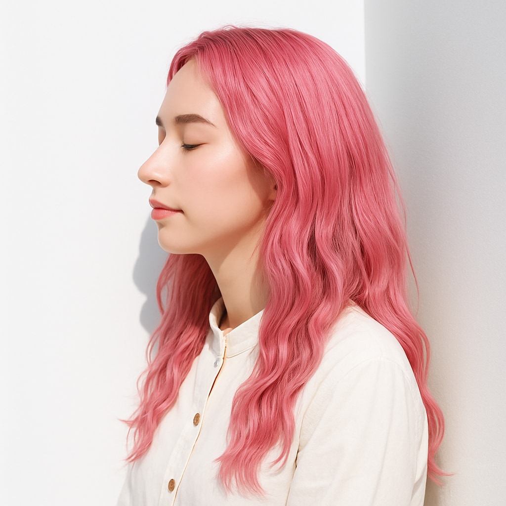 シアーピンク系ヘアカラー_ベビーピンク