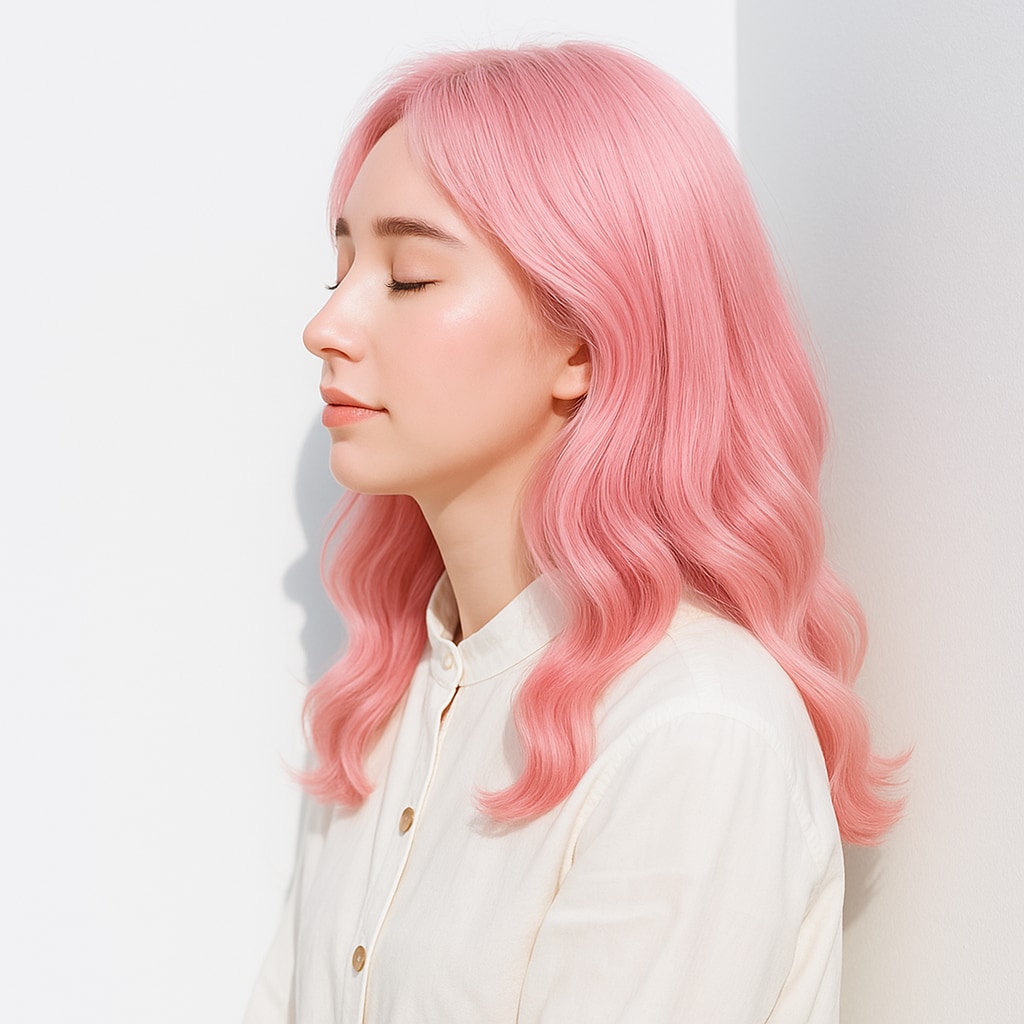 シアーピンク系ヘアカラー_ベビーピンク