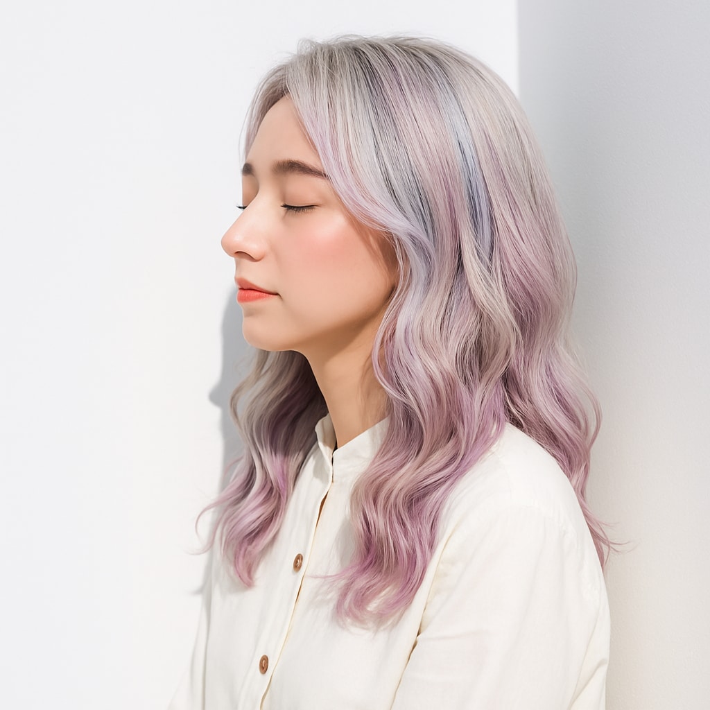 ハイトーンピンク系ヘアカラー_ホワイトピンク