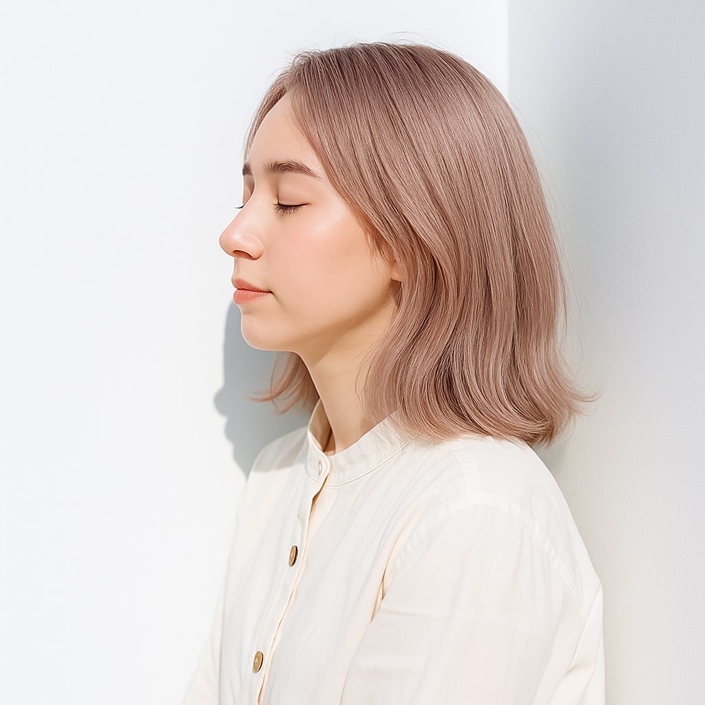 ピンクゴールド系ヘアカラー_ゴールドピンク