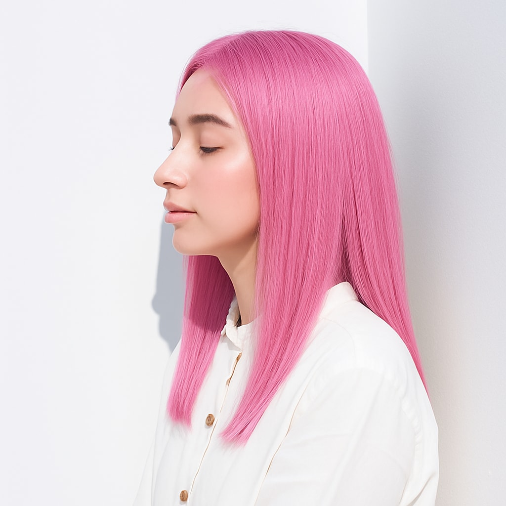 寒色ピンク系ヘアカラー_アイスピンク